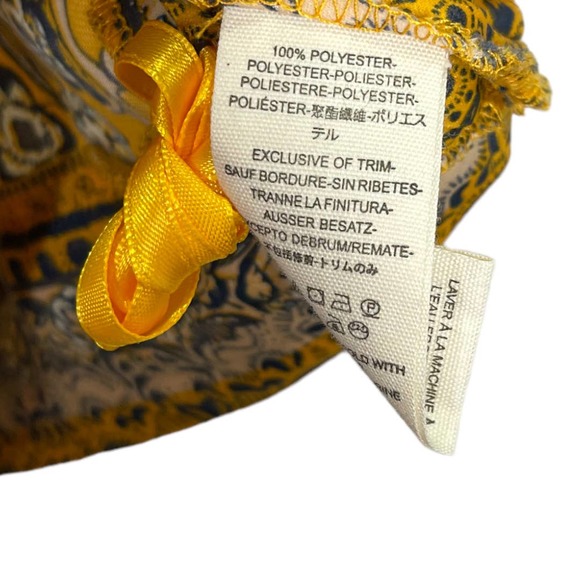 Free People Sofia Printed Halter Top Large Yellow Paisley Scarf Boho Festival - Picture 6 of 10